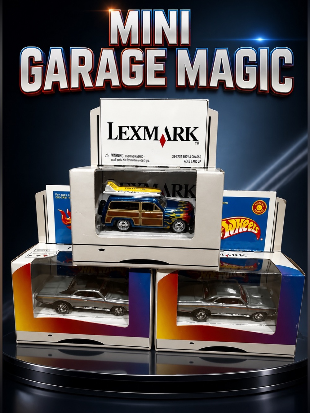 Vintage Lexmark Lighting Die-Cast Cars Lot of 3